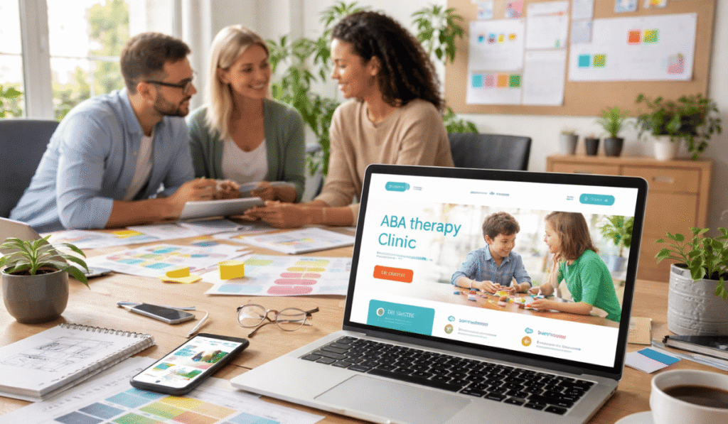 Professional website design for ABA therapy clinics focused on user-friendly layout, trust-building, and lead generation